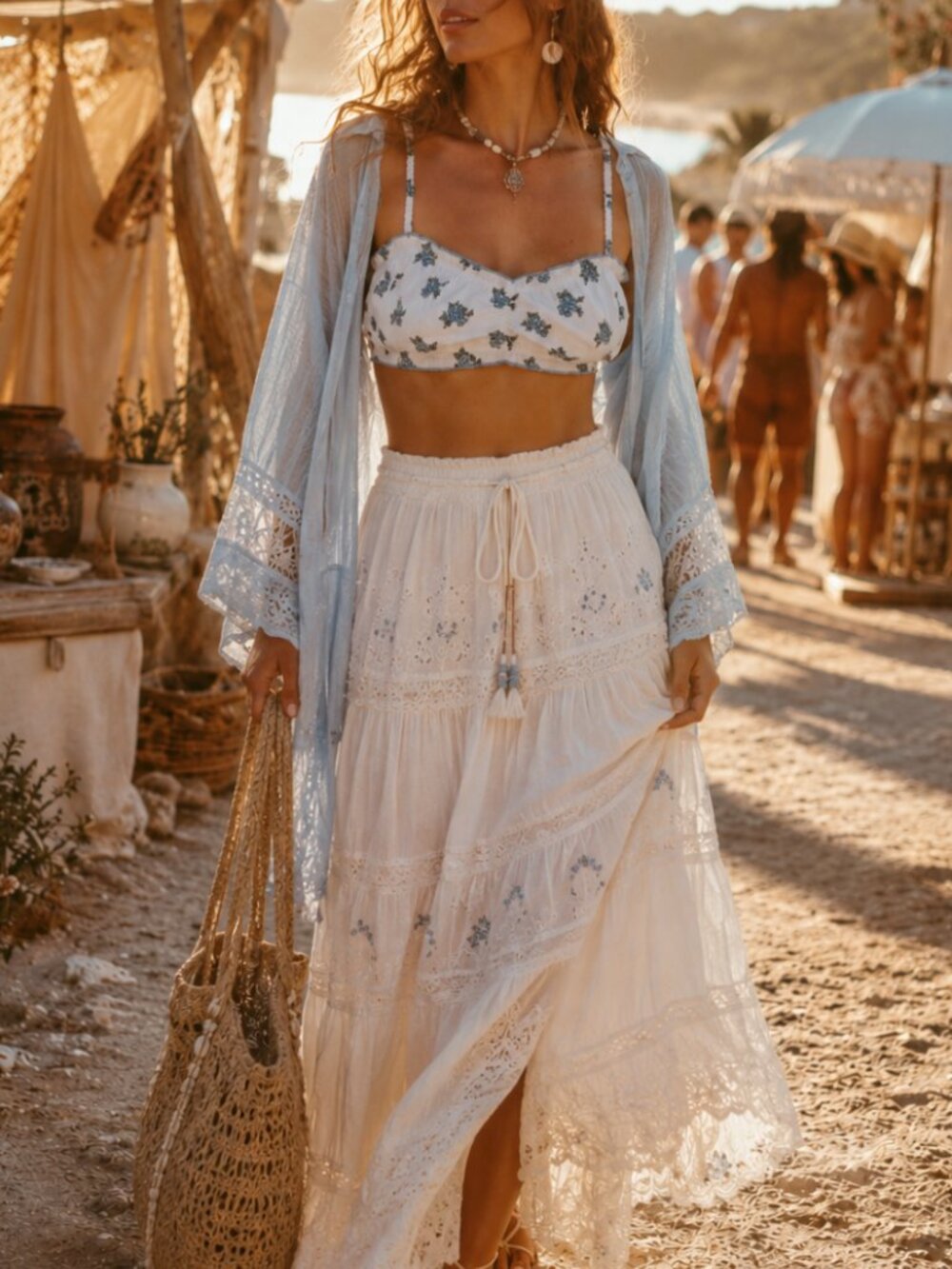 Spell & the Gypsy x Sonica Sarna Fable Block Printed Cottagecore Brief Bralette - Picture 10 of 12